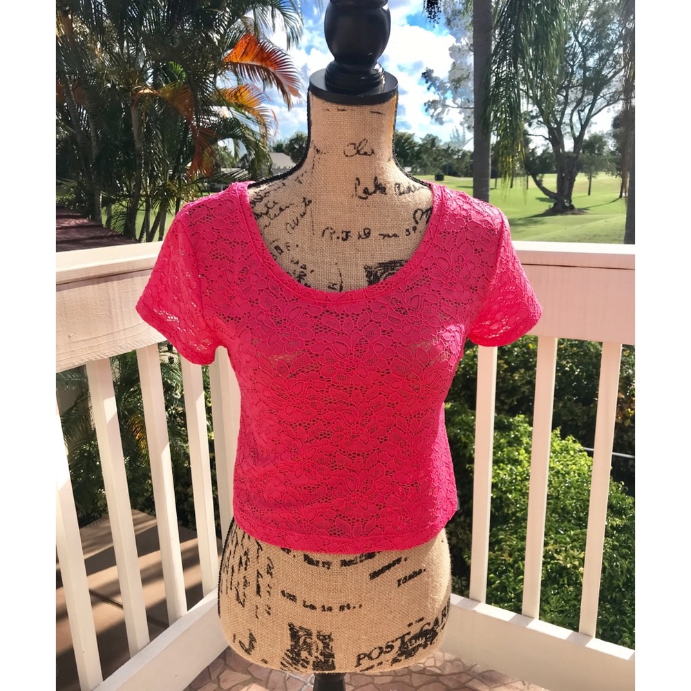 Express Pink Semi Crop Top